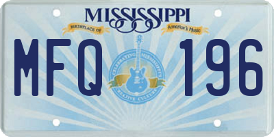 MS license plate MFQ196