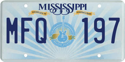 MS license plate MFQ197