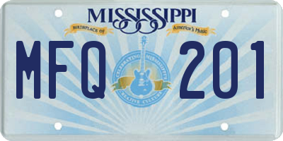MS license plate MFQ201