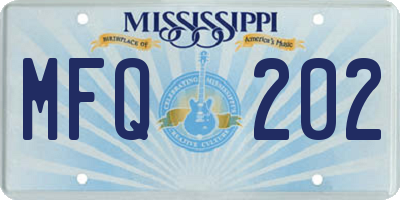 MS license plate MFQ202