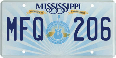 MS license plate MFQ206