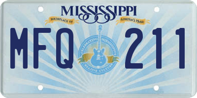 MS license plate MFQ211