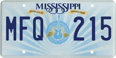 MS license plate MFQ215