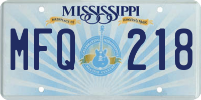 MS license plate MFQ218