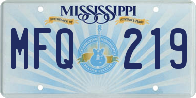 MS license plate MFQ219