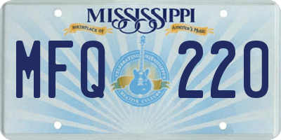 MS license plate MFQ220