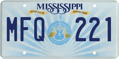MS license plate MFQ221
