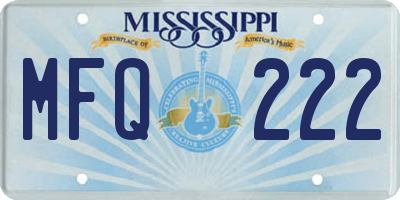 MS license plate MFQ222