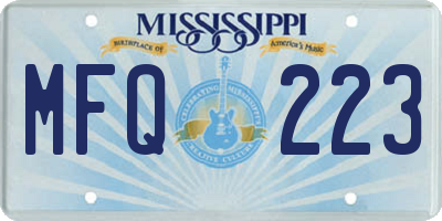 MS license plate MFQ223