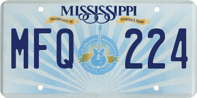 MS license plate MFQ224