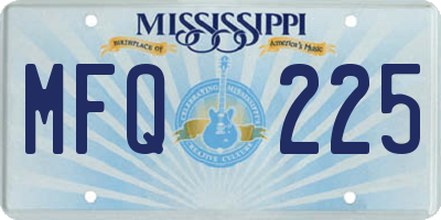 MS license plate MFQ225