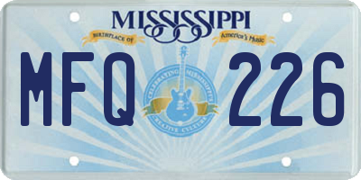 MS license plate MFQ226