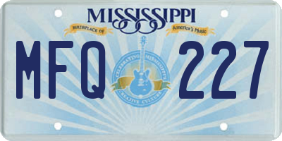 MS license plate MFQ227