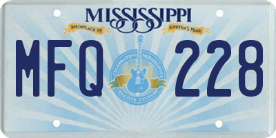 MS license plate MFQ228