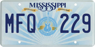 MS license plate MFQ229