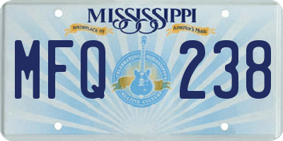 MS license plate MFQ238