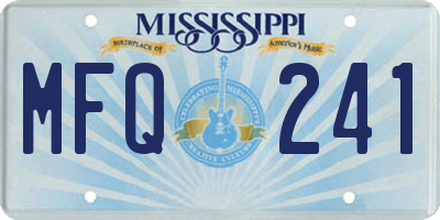 MS license plate MFQ241