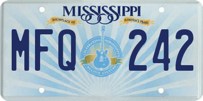 MS license plate MFQ242