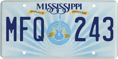 MS license plate MFQ243