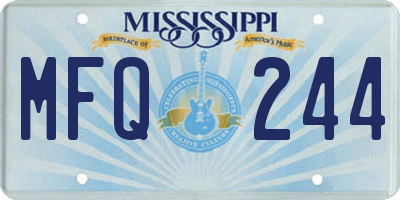 MS license plate MFQ244