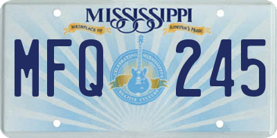 MS license plate MFQ245