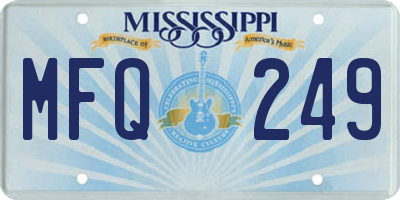 MS license plate MFQ249