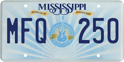 MS license plate MFQ250