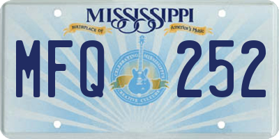 MS license plate MFQ252