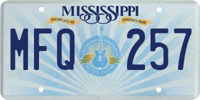 MS license plate MFQ257