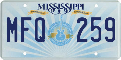 MS license plate MFQ259