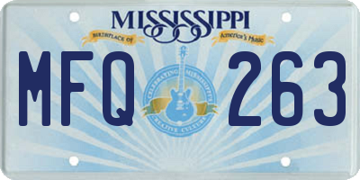 MS license plate MFQ263