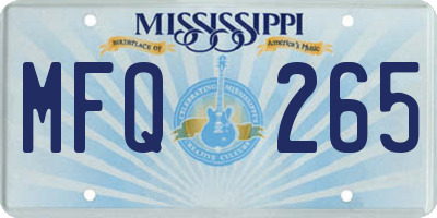 MS license plate MFQ265