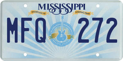 MS license plate MFQ272