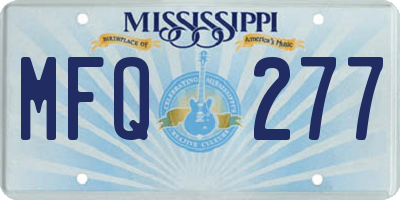 MS license plate MFQ277