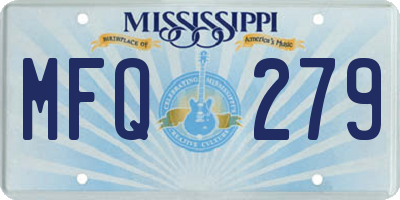 MS license plate MFQ279