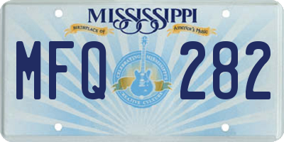 MS license plate MFQ282