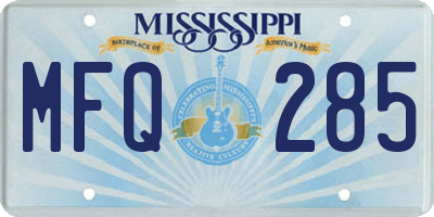 MS license plate MFQ285