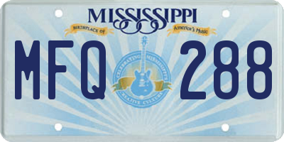 MS license plate MFQ288