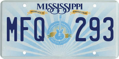 MS license plate MFQ293