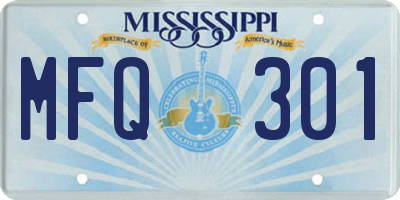MS license plate MFQ301
