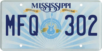 MS license plate MFQ302