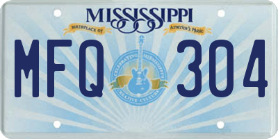 MS license plate MFQ304