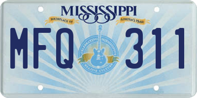MS license plate MFQ311