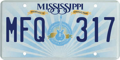 MS license plate MFQ317