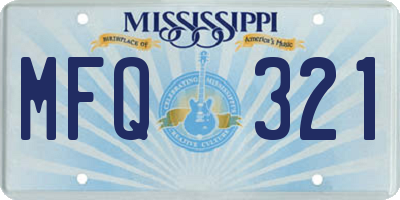 MS license plate MFQ321