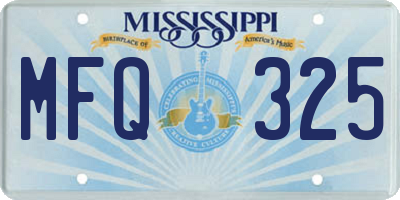 MS license plate MFQ325