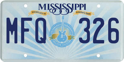 MS license plate MFQ326