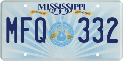 MS license plate MFQ332