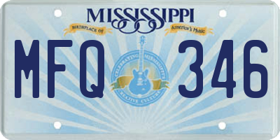 MS license plate MFQ346