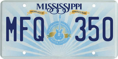 MS license plate MFQ350